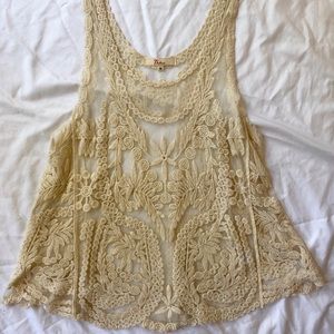 Lace knit tank
